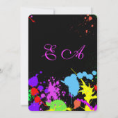 16 . Geburtstag, Bat Mitzvah, Glow Neon Einladung (Rückseite)