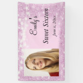 16 . Geburtstag, Bat Mitzvah, rosa Glitzer, kunden Banner