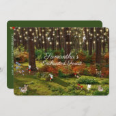 16 . Geburtstag Bezaubernd Forest Fairies Bunnies Einladung (Vorne/Hinten)
