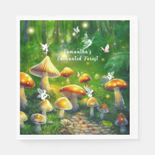 16 . Geburtstag Bezaubernde Wald Pilze Fairies Serviette