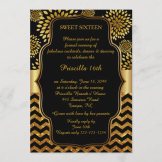 16 . Geburtstag Birthday,16., Gatsby style,black,G Einladung