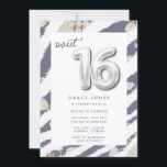 16 . Geburtstag Birthday Balloon Teen Girl's Party Einladung<br><div class="desc">Hübsch blau mit silber 16 Ballon Design 16 . Geburtstag Geburtstagsfeier Einladung. Fügen Sie Ihre Party-Details zu dieser Geburtstagsfeier hinzu,  die sich perfekt für Ihre Feier zum 16. Geburtstag eignet.</div>