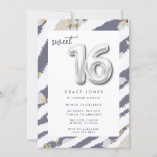 16 . Geburtstag Birthday Balloon Teen Girl's Party Einladung