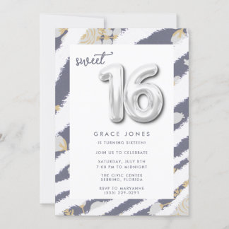 16 . Geburtstag Birthday Balloon Teen Girl's Party Einladung