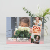 16 . Geburtstag Birthday Foto Collage Card (Stehend Vorderseite)