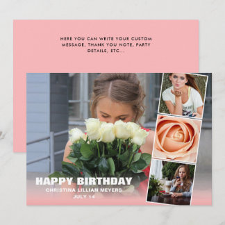 16 . Geburtstag Birthday Foto Collage Card