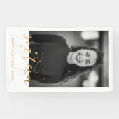 16 . Geburtstag Birthday Foto Gold Confetti Banner (Horizontal)