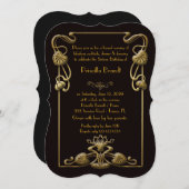 16 . Geburtstag Birthday, Gatsby Style, Black & Go Einladung (Vorne/Hinten)