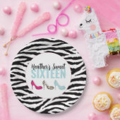 16 . Geburtstag Birthday Girly Pink Whimsical Chic Pappteller (Party)