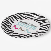 16 . Geburtstag Birthday Girly Pink Whimsical Chic Pappteller (Schrägansicht)