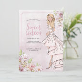 16 . Geburtstag Birthday Glamour Girl Einladung (Stehend Vorderseite)