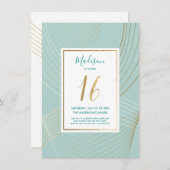 16 . Geburtstag Birthday Invite - Modern, Aquamari Einladung (Vorne/Hinten)