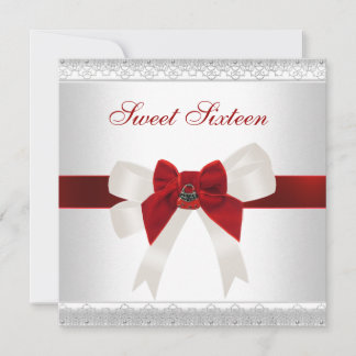 16 . Geburtstag Birthday Invite Red White Niedlich Einladung