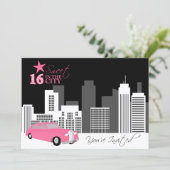 16 . Geburtstag Birthday Party Einladung (Stehend Vorderseite)