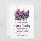 16 . Geburtstag Birthday Party I Graffiti Stil Einladung (Vorderseite)