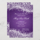 16 . Geburtstag Birthday Party Sparkling Wave Lila Einladung (Vorne/Hinten)