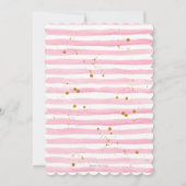 16 . Geburtstag Birthday Pink Stripe Einladung (Rückseite)