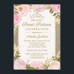 16 . Geburtstag Birthday Sparkle Pink Gold Floral Einladung<br><div class="desc">Hübscher 16 . Geburtstag Einladungen im Kleinen Bayleigh Store! Wir haben Kunstwerke von: www.createthecut.com</div>