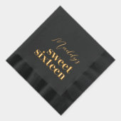 16 . Geburtstag Black and Gold Servietten Mit Folie (Rechts)