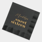 16 . Geburtstag Black and Gold Servietten Mit Folie (Links)