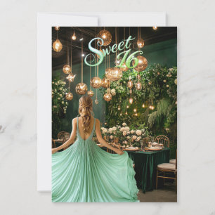 16 . Geburtstag Blonde Girl Emerald Green Ball Roo Einladung