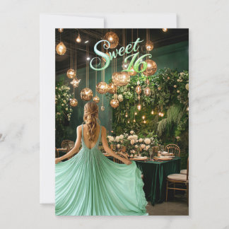 16 . Geburtstag Blonde Girl Emerald Green Ball Roo Einladung