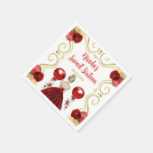 16 . Geburtstag Blonde Princess in Red Serviette (Ecke)