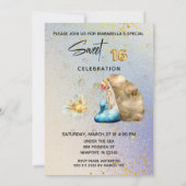 *~* 16 . GEBURTSTAG Blue Mermaid Ombre 16 Geburtst Einladung (Rückseite)