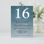 16. Geburtstag Blue Midnight Star 16 . Geburtstag Einladung (Stehend Vorderseite)