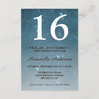 16. Geburtstag Blue Midnight Star 16 . Geburtstag Einladung