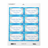 16 . Geburtstag Blue und Silver Water Labels (Vorne)