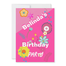 16. Geburtstag Blumenkohl Blume Rosa Einladung