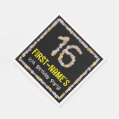 16. Geburtstag: Blumennummer, Individuelle Name, B Serviette (Ecke)