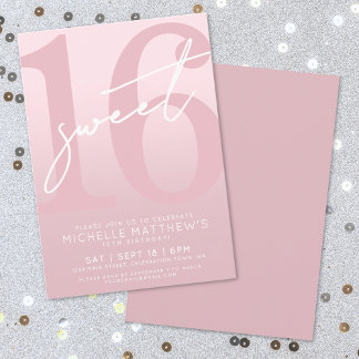 16 . Geburtstag Blush Pink 16. Geburtstag Einladung
