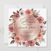 16 . Geburtstag Blush Rose Gold Glitzer Einladung (Vorderseite)