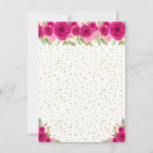 16 . Geburtstag - Blütendruckerin in heißen Rosa Dankeskarte (Rückseite)