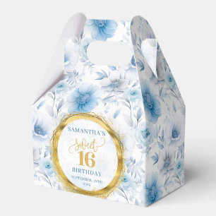 16 . Geburtstag Boho Blue Gold Sparkle Box Geschenkschachtel