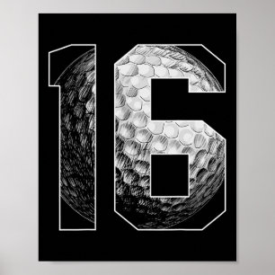 16. Geburtstag Boy Golf Player Golf 16 Jahre alt Poster