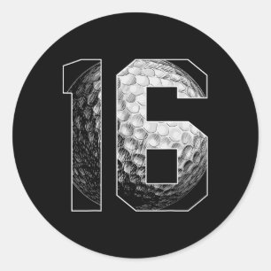 16. Geburtstag Boy Golf Player Golf 16 Jahre alt Runder Aufkleber