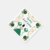 16 . Geburtstag Brown Hair Princess in Green Serviette (Ecke)