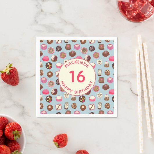 16 . Geburtstag Chocolate Candy Birthday Serviette (Beispiel)