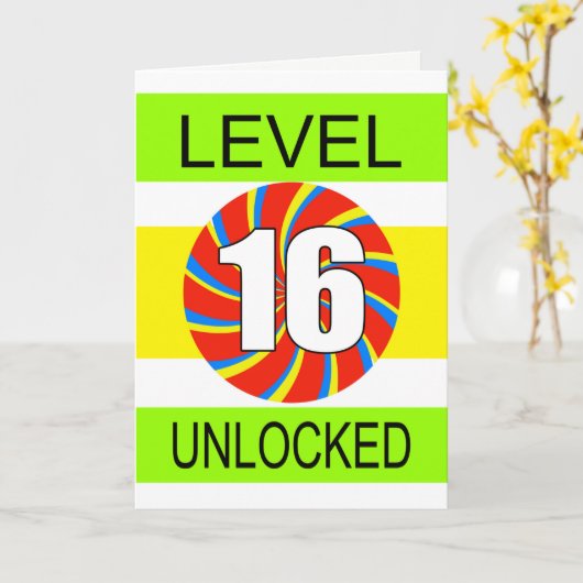 16. Geburtstag Computer Gamer Karte (Gelbe Blume)