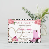 16. GEBURTSTAG-Cowgirlgeburtstag Einladung (Stehend Vorderseite)