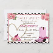 16. GEBURTSTAG-Cowgirlgeburtstag Einladung (Vorderseite)