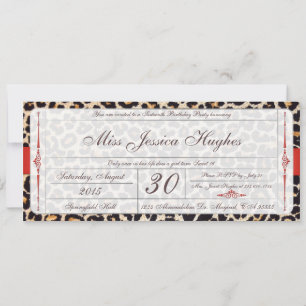 16 . Geburtstag Damask Ticket Einladung
