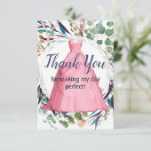 16 . Geburtstag Dankeschön Karte - Rosa formales K (Stehend Vorderseite)