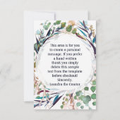 16 . Geburtstag Dankeschön Karte - Rosa formales K (Rückseite)