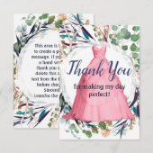 16 . Geburtstag Dankeschön Karte - Rosa formales K (Vorne/Hinten)