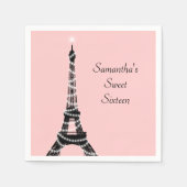 16 . Geburtstag Eiffel Tower Napkin Serviette (Vorderseite)