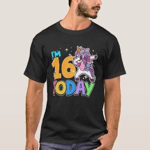 16. Geburtstag Einhorn Heute Niedliche Girls Dabbi T-Shirt